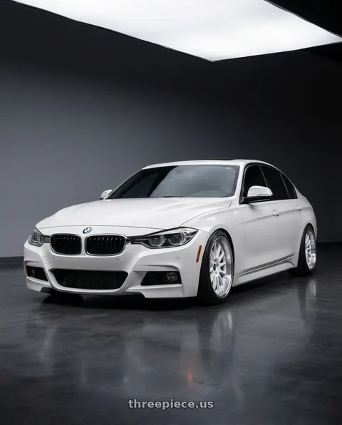 2016 BMW 340i xDrive with ESR Wheels CS12 5x120 19x9.5 +35 Gloss White Machine Lip wheels