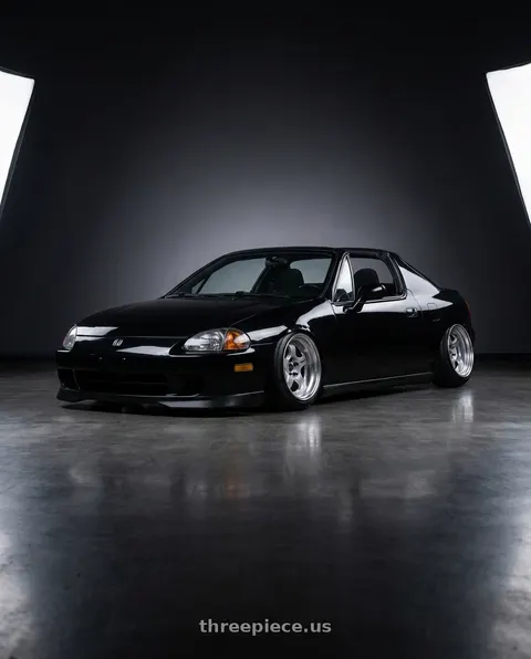 1994 Honda Civic del Sol with Work Meister S1 2P 4x100 15x8+38 O Disk Silver wheels