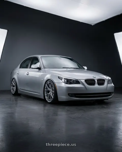 2007 Bmw e60 with TIS Motorsports 504S 5x114.3 17x7.5 +35 Gloss Silver wheels