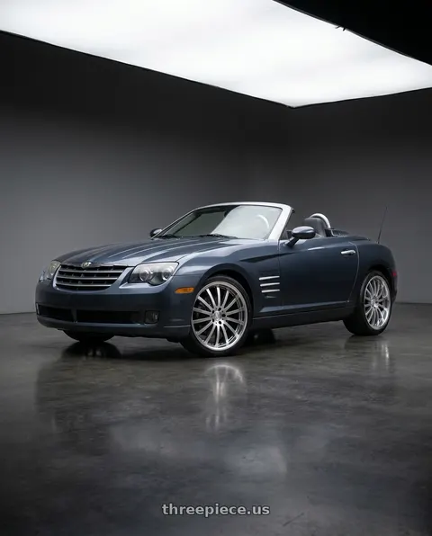 2007 Chrysler Crossfire with Mandrus MILLENIUM 5X112 19X9.5 +25 HYPER SILVER W/ MIRROR CUT LIP wheels