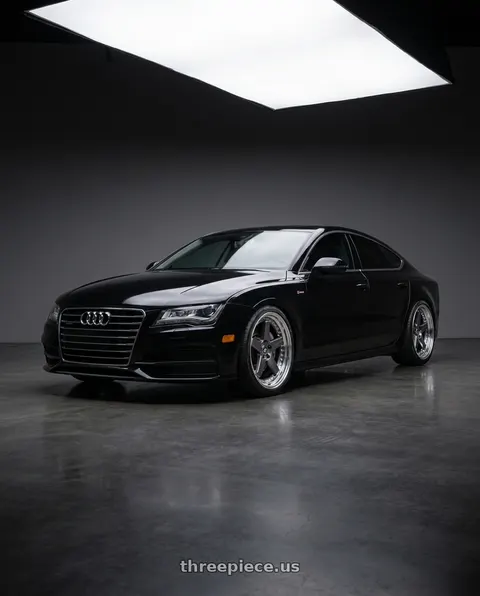 2012 Audi A7 Quattro with Work Zistance W5s 5x112 20x9+35 w disk Brilliant Silver Black wheels
