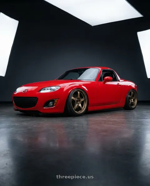 2012 Mazda MX-5 Miata with Gram Lights 57CR 5x114.3 17x9+22 Bronze II wheels