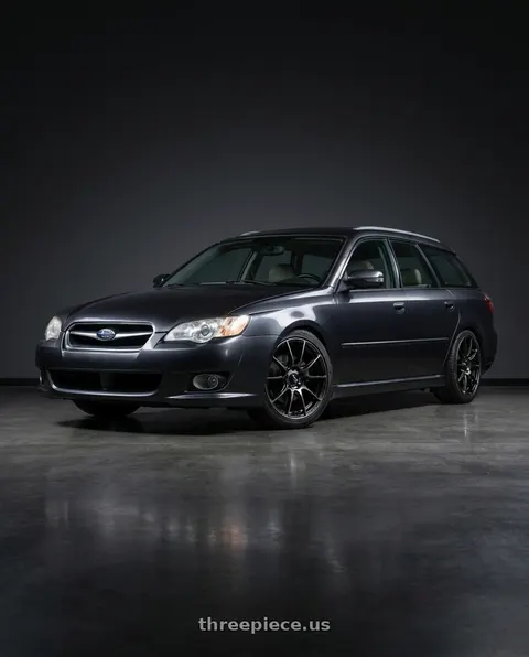 2009 Subaru Legacy 2.5i with WedsSport SA-25R 5x100 17x7.5+48 Weds Black Clear wheels