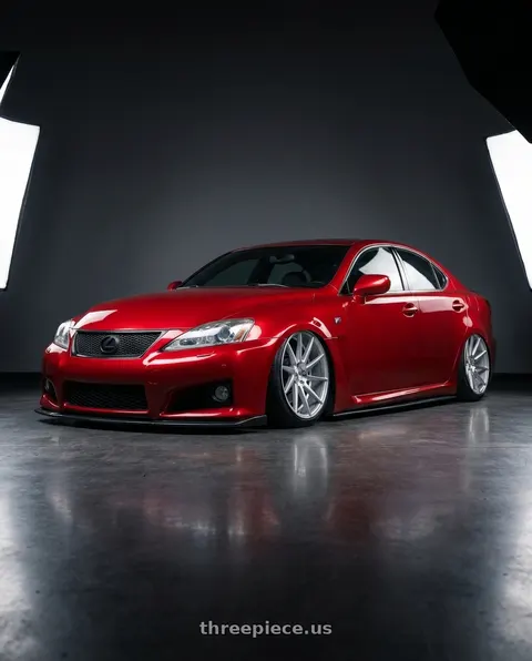 2012 Lexus IS F with Niche 1PC M112 SURGE 5X114.3 19X8.5 +35 GLOSS SILVER MACHINED wheels