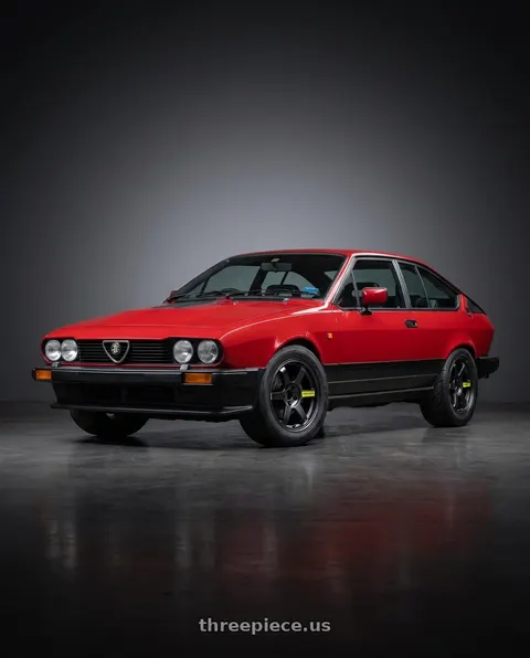 1981 Alfa Romeo GTV-6 with Volk Racing TE37 Saga SL M-Spec 5x100 18x9.5+45 Pressed Black wheels