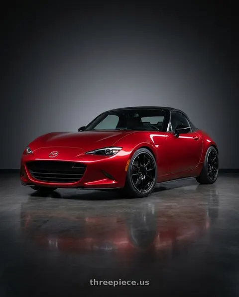 2024 Mazda MX-5 Miata Sport with Advan Racing RZII 4x100 17x7.5 +38 RACING GLOSS BLACK & RING wheels