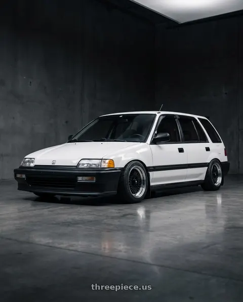 1991 Honda Civic with Enkei Enkei92 Classic Line 4x100 15x7+38 Black wheels