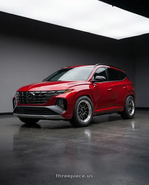 2022 Hyundai Tucson N Line with Konig 47MC Hypergram 5x114.3 18x8.5 +45 Metallic Carbon Machined Lip wheels