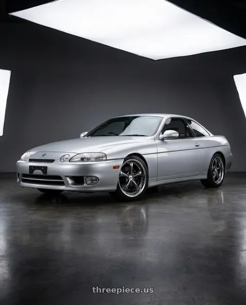 2000 Toyota soarer with Work Wheels VS-KF 5X114.3 19x8+15 Brilliant Silver Black A Disk FULL REVERSE wheels