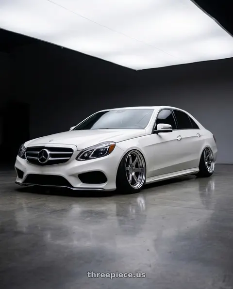 2014 Mercedes-Benz E350 with Ssr Reiner Type 6S 5x112 19X9 30 Normal Disk Titan Silver wheels