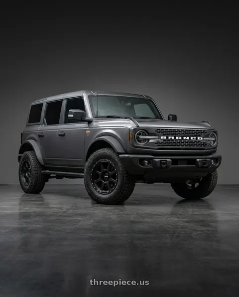 2023 Ford Bronco Badlands with Vision Off-Road 350 Ojos 6x139.7 17x9+12 Satin Black wheels