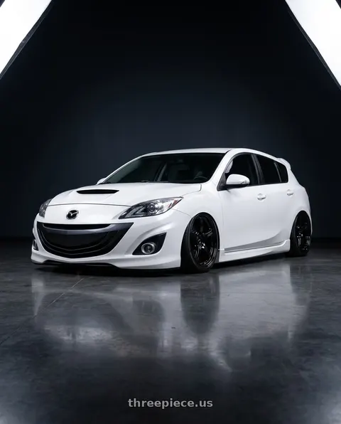 2012 Mazda 3 Mazdaspeed with Gram Lights 57CR 5x114.3 18x9.5+22 Glossy Black wheels