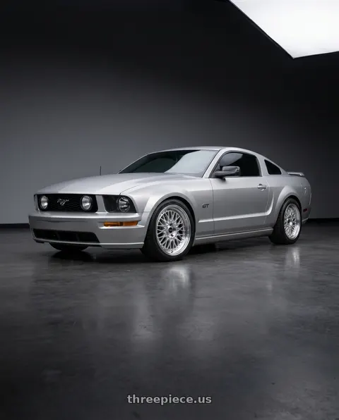 2006 Ford Mustang GT with ARC AR1 5x114.3 17x8.5  +35 Silver Machine Face Lip Chrome Rivet wheels