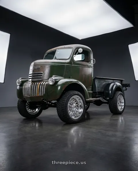 1942 Chevrolet COE Truck with American Force N19 TORSION CCSD 8x180 28x16 -106 Polished wheels
