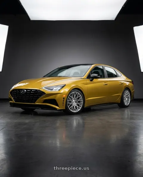 2021 Hyundai Sonata SEL Plus with Rotiform 1PC R110 BLQ 5X114.3 18X8.5 +38 GLOSS SILVER MACHINED wheels