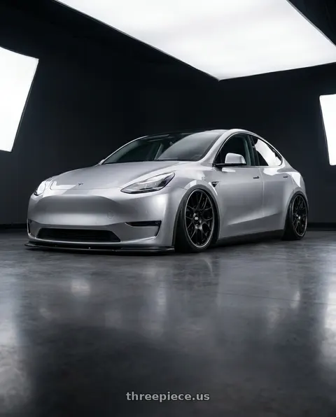 2026 Tesla Model Y with BBS CH-R 5x130 19x11 +56 Satin Black Polished Rim Protector wheels