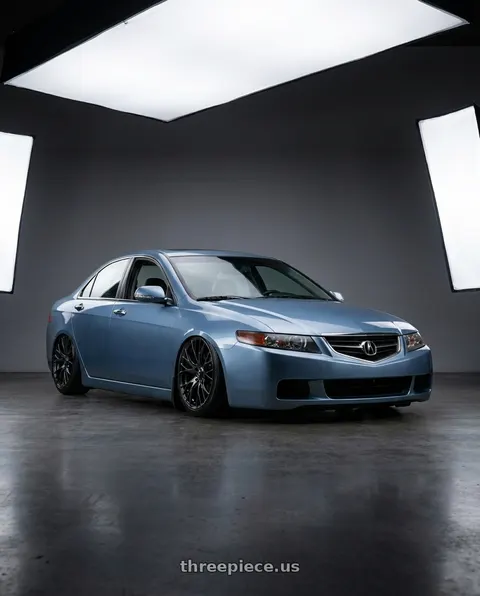 2005 Acura TSX with WedsSport SA-20R 5x114.3 17x7.5+45 Weds Black Clear wheels
