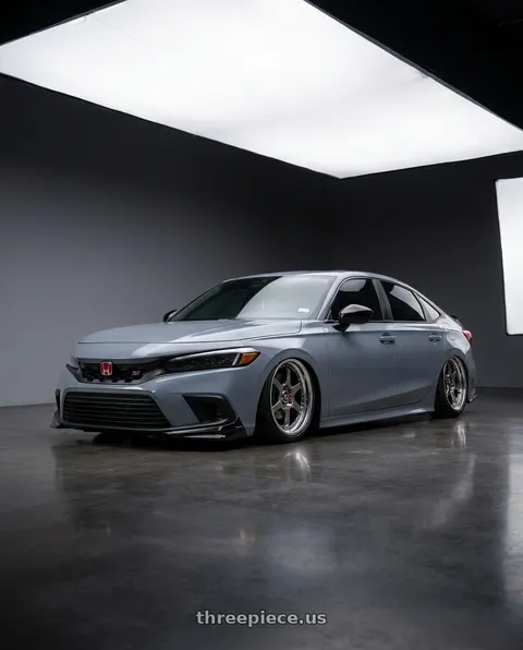 2022 Honda Civic Si with Work Vs-Xv 5x114.3 19x9.5+22 L Disk Brilliant Silver Black wheels