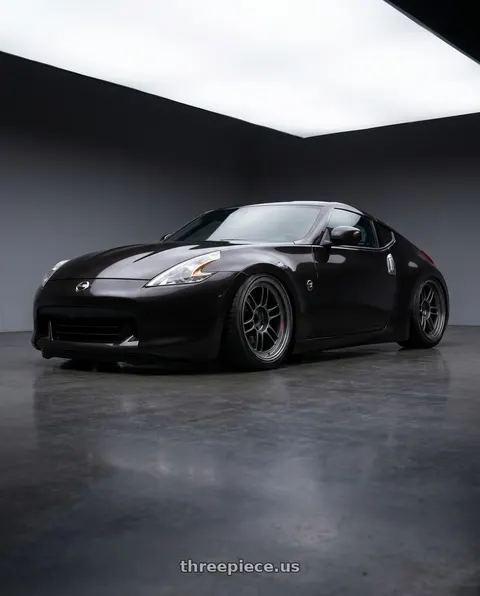 2009 Nissan 370Z with Enkei RPF1RS 5x114.3 18x10.5+10 Matte Gunmetal wheels