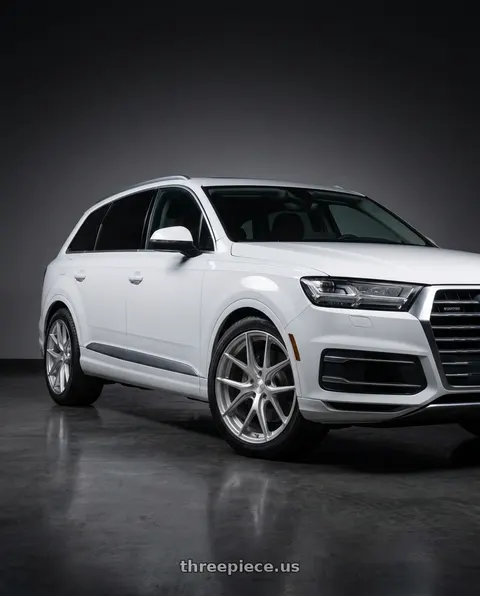 2017 Audi Q7 with Avant Garde Wheels M580 5X112 20x10 +25 Satin Silver wheels