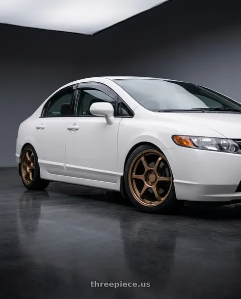 2007 Honda Civic with Motegi MR145 TRAKLITE 3.0 5X114.3 17X8.5 +35 MATTE BRONZE wheels