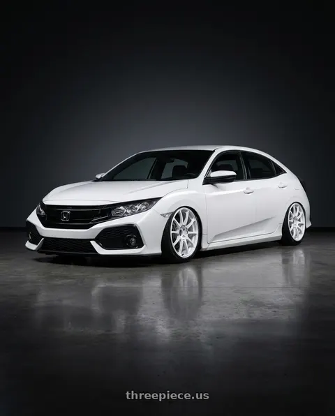 2019 Honda Civic with Advan RCIII 5x114.3 18x7.5+45 White wheels