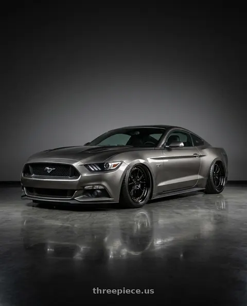 2015 Ford Mustang GT with Aodhan DS08 5X114.3 19x9.5+30 Gloss Black W /Gold Rivets wheels
