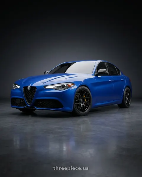 2017 Alfa Romeo Giulia TI with ESR Wheels APEX SERIES APX01 5x110 19x8.5 +30 Matte Black wheels