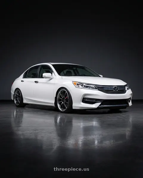 2016 Honda Accord with Work Emotion Zr10 5x100 18x8.5 +32 Glim Black Diamond Rim cut wheels