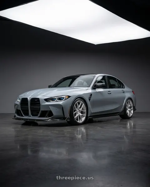2022 BMW M3 Competition xDrive with MRR FS1 5x112 19x10  +25 Brushed Clear wheels