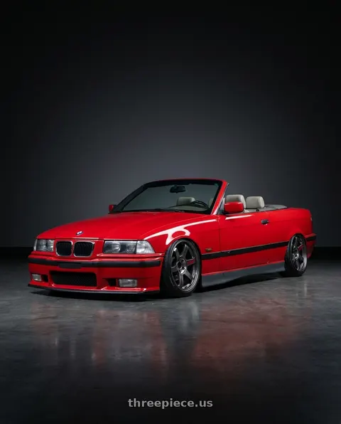 1995 BMW 325i with Volk Racing TE37 SAGA SL 5x120 18x9 +23 PRESSED GRAPHITE wheels