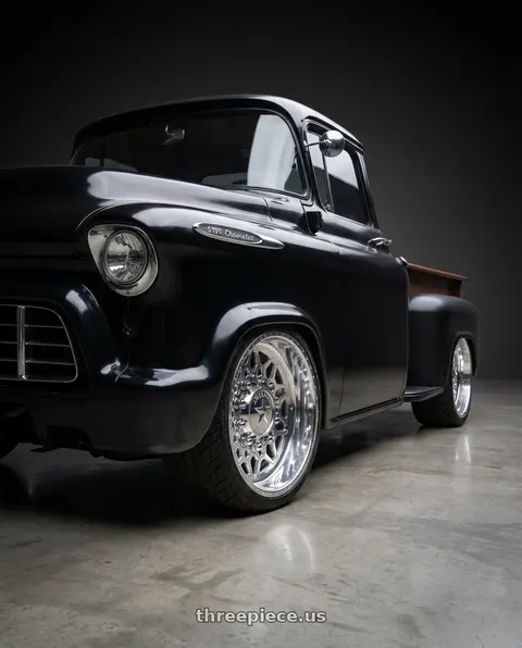 1957 Chevrolet COE Truck with American Force 7H03 ORION CCBR 8x165.1 30x16 -112 Polished wheels