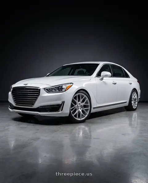 2018 Genesis G90 Ultimate with DOLCE PERFORMANCE MONZA 5x114.3 20x10 +40 Gloss Silver Machined Face wheels