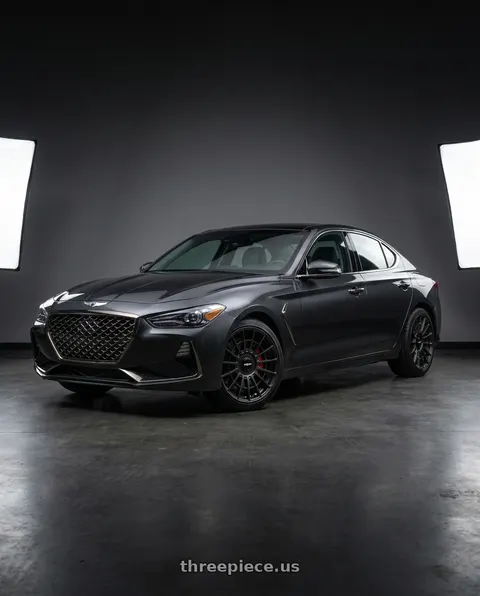 2019 Genesis G70 with Rotiform LAS-R BLANK 19x10 +25 Matte Black wheels