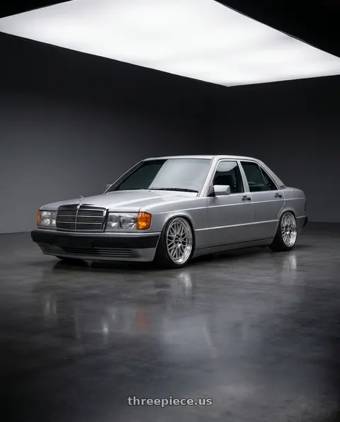 1992 Mercedes-Benz 190E with BBS LM 5x114.3 17x7.5+38 Diamond Silver wheels