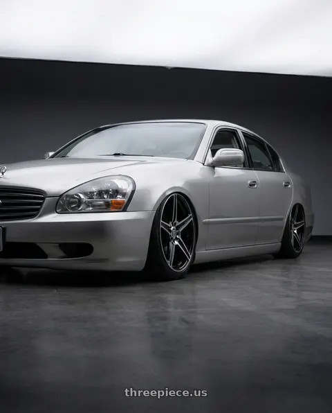 2002 INFINITI Q45 with G - LINE ALLOYS G5067 5x114.3/5x120 17x7.5+35 BLACK / MACHINED wheels