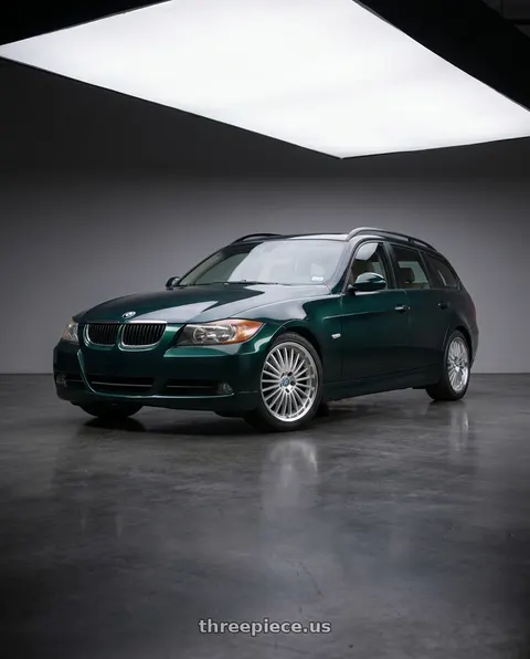 2008 BMW 328i with Beyern MULTI 5X120 17X8 +30 SILVER W/ MIRROR CUT LIP wheels