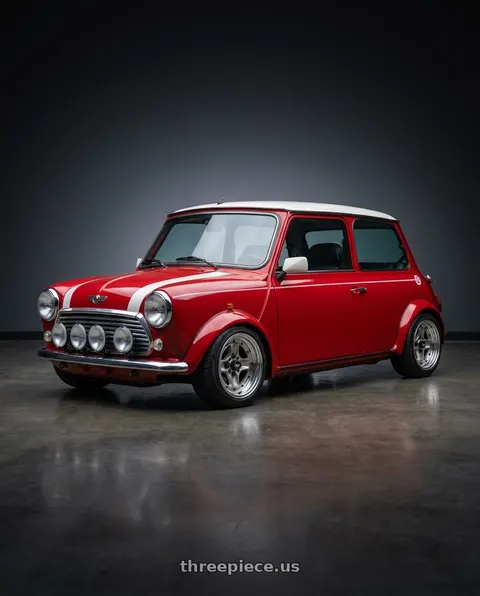 1997 mini cooper with Work Equip 40 4x100 15x5.5 +3 a disk Brut Silver wheels