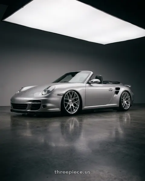 2008 Porsche 911 Turbo with Avant Garde Wheels Ruger Mesh 5X130 19x11 +40 Liquid Silver wheels