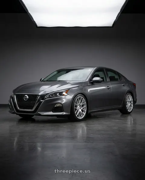 2021 Nissan Altima SV with Aodhan AH-X 5x114.3 18x8.5+35 Gloss Silver Machined Face wheels