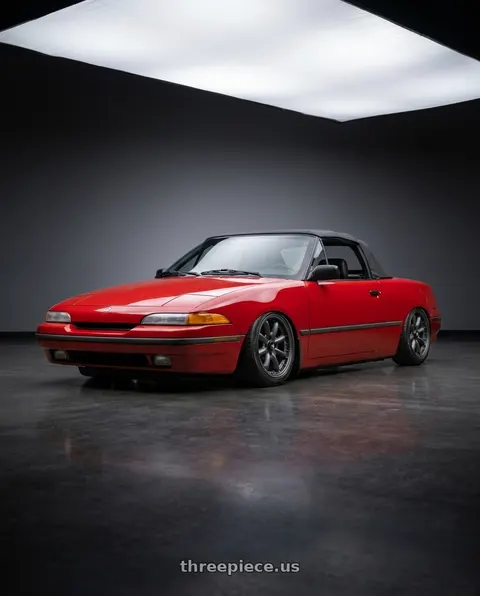 1991 Mercury Capri with Enkei Compe 4x100 15x7+38 Matte Gunmetal wheels