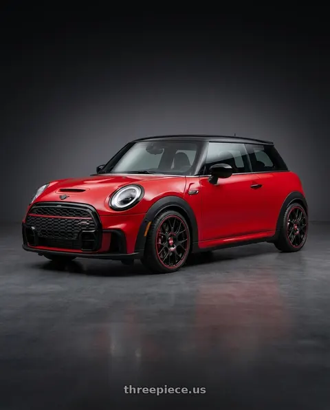 2024 Mini Cooper John Cooper Works with BBS CH-R Nurburgring Edition 5x112 18x8.5 +47 Satin Black/Red Lip wheels
