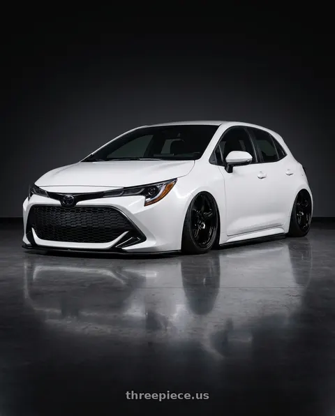 2023 Toyota Corolla with Gram Lights 57CR 5x114.3 18x8.5+37 Glossy Black wheels