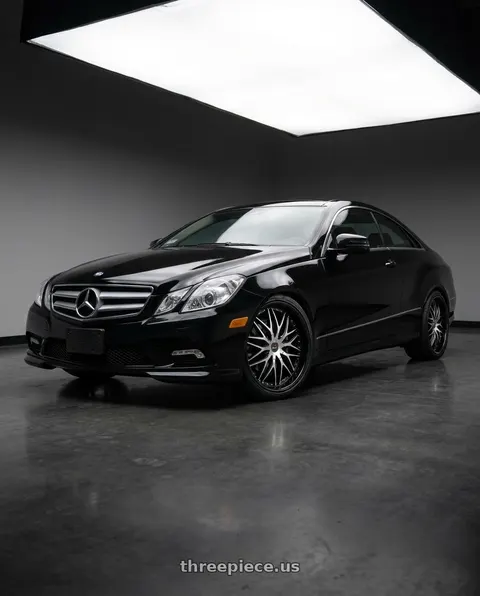 2013 Mercedes-Benz E350 4Matic with Cavallo CLV-46 5x112/5x114.3 18x8 +35 Gloss Black & Machined wheels