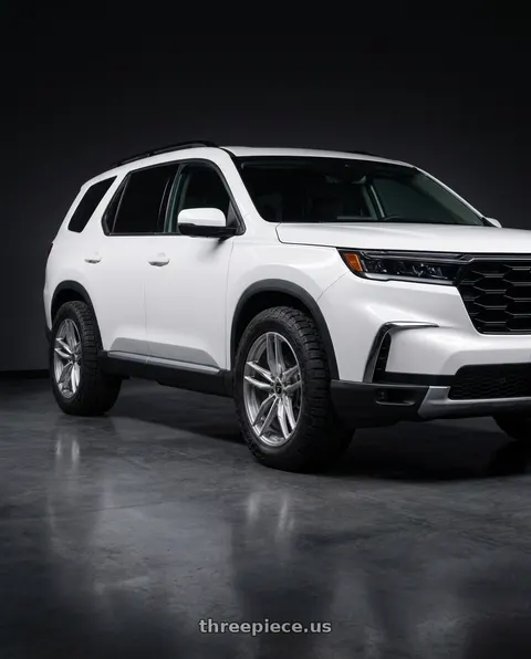 2023 Honda Pilot Touring with Fittipaldi 361S 5X120 20x8.5 +32 Brushed Silver wheels