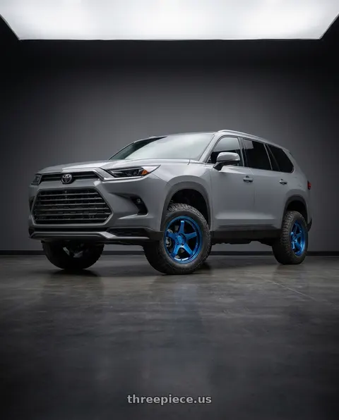 2026 Toyota Grand Highlander with KATANA RACING HR05 5x120 18x8.5 +35 Metallic Blue wheels