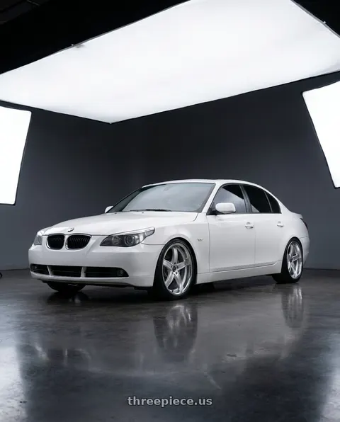 2005 BMW 525i with MARQUEE WHEELS M5330A 5x120 20x9+15 SILVER/ MACHINED/STAINLESS LIP wheels