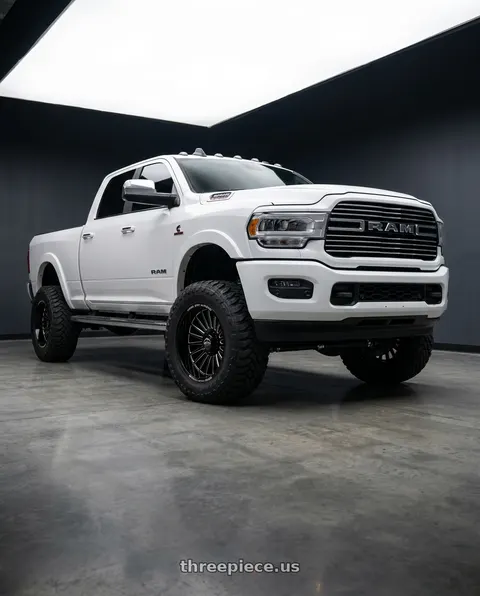 2020 Ram 2500 Laramie with LOCK EXTREME INVASION 8x180 20x9 +1 Gloss Black Milling wheels
