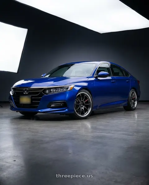 2019 Honda Accord Sport with Work Emotion Zr10 5x100 19x9.5 +38 Glim Black Diamond Rim cut wheels