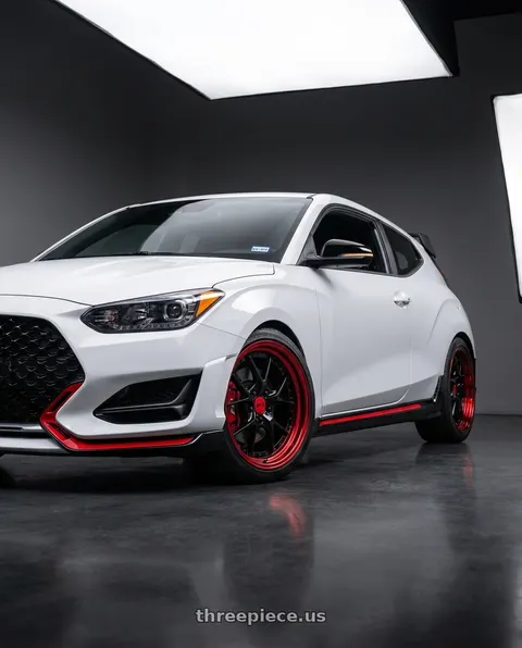 2020 Hyundai Veloster N with F1R F105 5X114.3 19x8.5 +35 Black/Red Lip wheels
